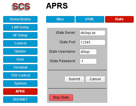 APRS IGate running